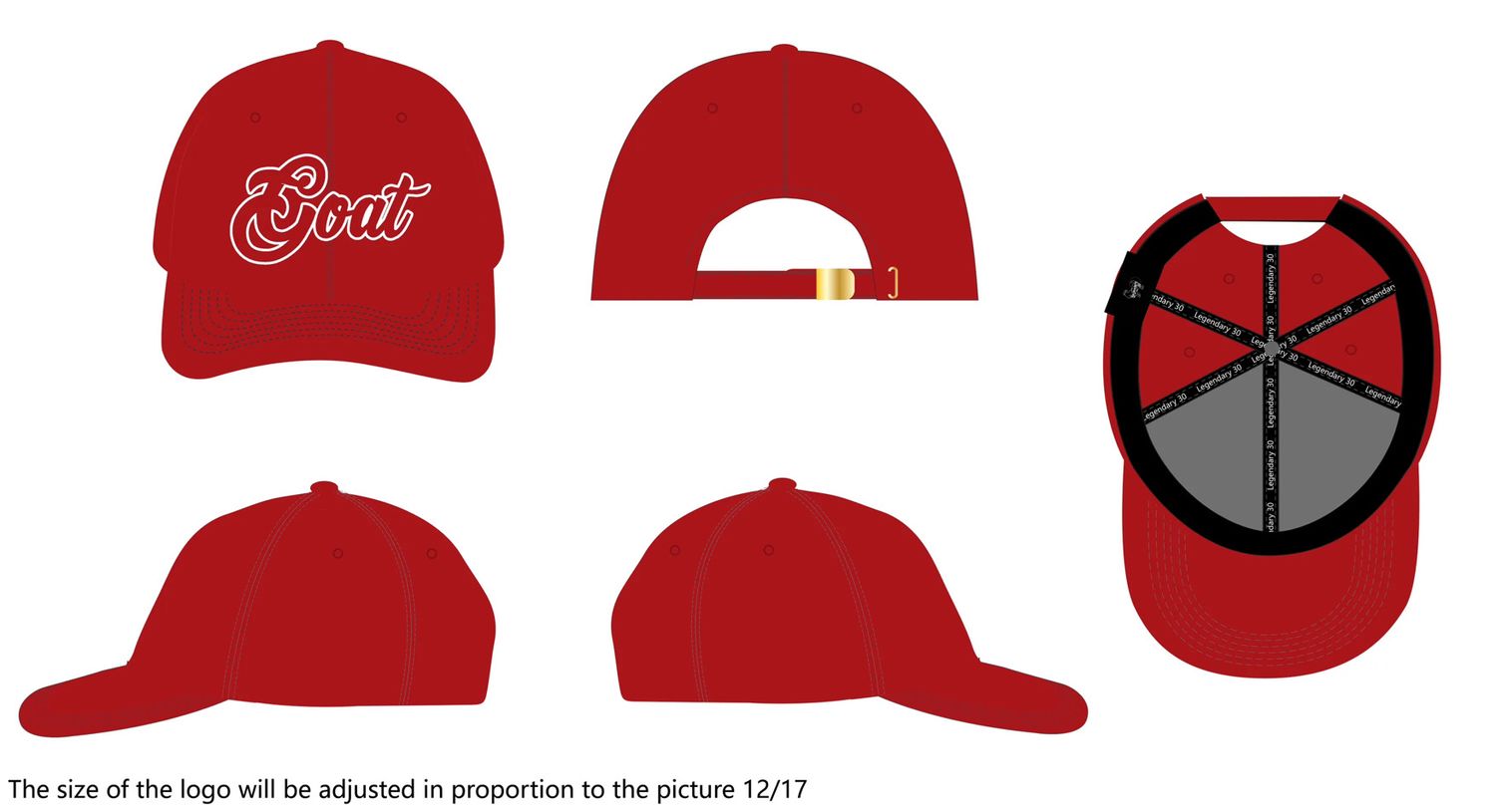 3D GOAT DAD HAT RED