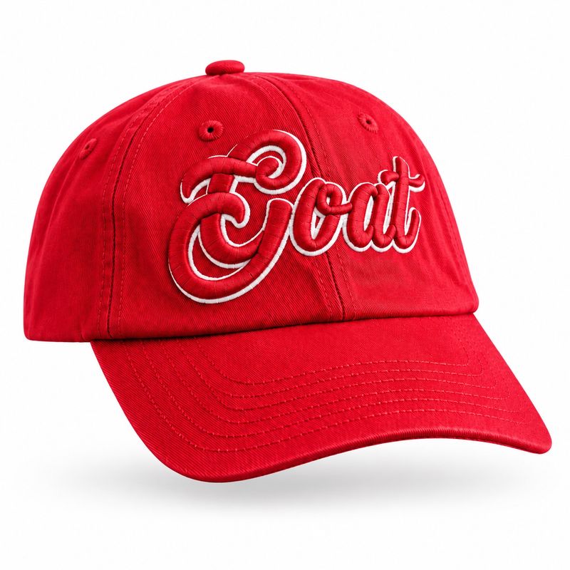 3D GOAT DAD HAT RED