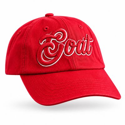 3D GOAT DAD HAT RED