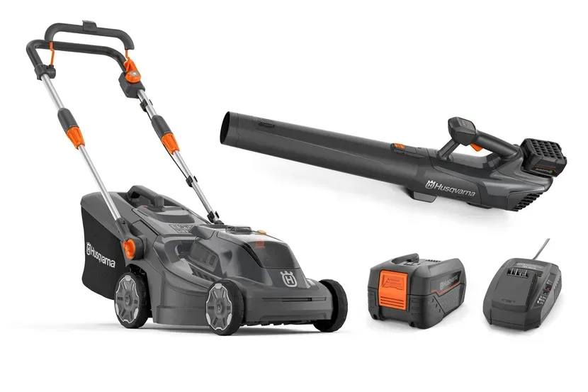 Husqvarna Aspire™ Lawn Mower and Leaf Blower Bundle with Battery and Charger — CBS Chainsaw & Brushcutter Specialists - HUSQVARNA in Wauchope, NSW
