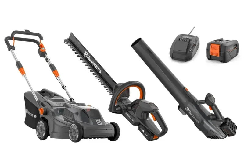 Husqvarna Aspire™ Lawn Mower + Hedge Trimmer + Blower Bundle With Battery and Charger — CBS Chainsaw & Brushcutter Specialists - HUSQVARNA in Wauchope, NSW
