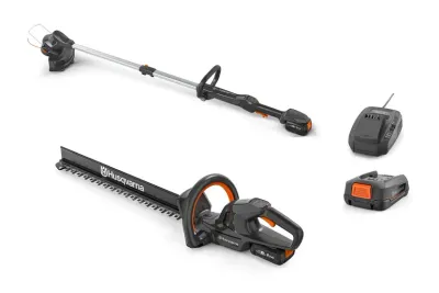 Husqvarna Aspire™ Grass Trimmer + Hedge Trimmer Bundle With Battery and Charger — CBS Chainsaw & Brushcutter Specialists - HUSQVARNA in Wauchope, NSW