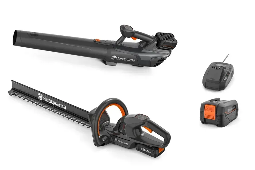 Husqvarna Aspire™ Hedge Trimmer + Leaf Blower Bundle With Battery and Charger — CBS Chainsaw & Brushcutter Specialists - HUSQVARNA in Wauchope, NSW