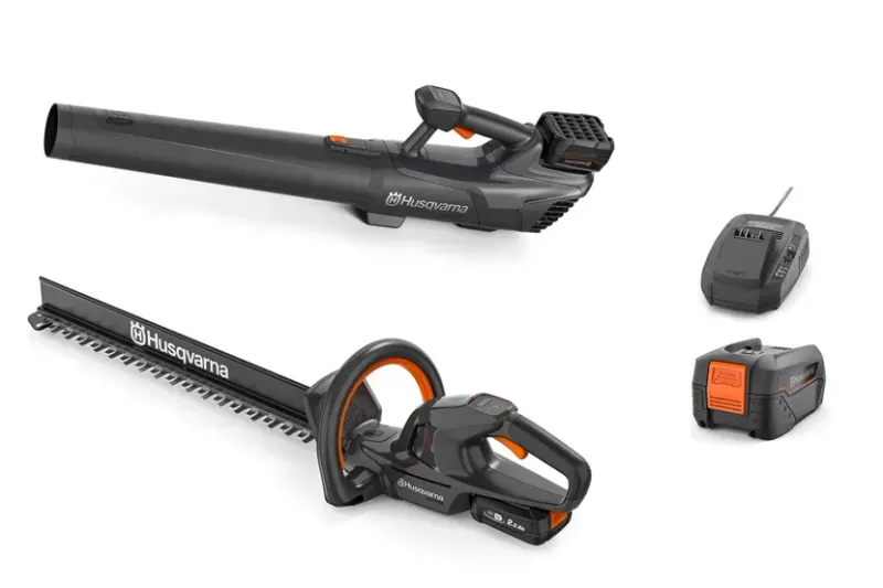 Husqvarna Aspire™ Hedge Trimmer + Leaf Blower Bundle With Battery and Charger — CBS Chainsaw & Brushcutter Specialists - HUSQVARNA in Wauchope, NSW