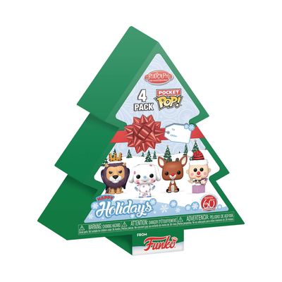 Rudolph The Red-Nosed Reindeer Holiday Funko Pocket Pop! Mini-Figure Tree 4-Pack Set