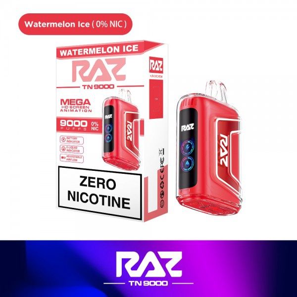 RAZ TN9000 0% Disposable, Flavor: watermelon ice