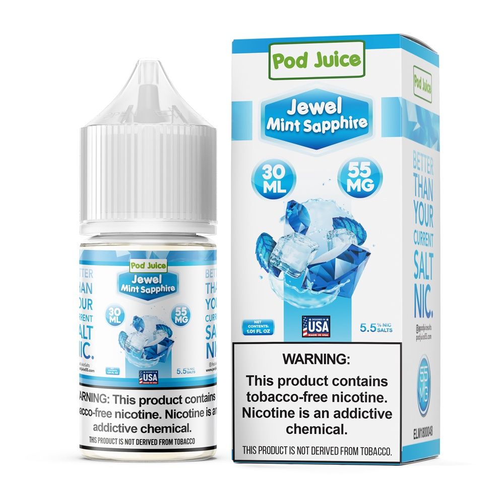 Pod Juice Jewel Mint Sapphire Salt 30ml, Nicotine: 35mg