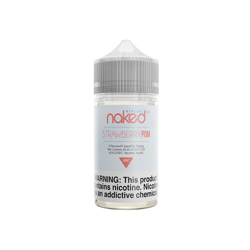 Naked Menthol Strawberry Pom 60ml, Nicotine: 0mg