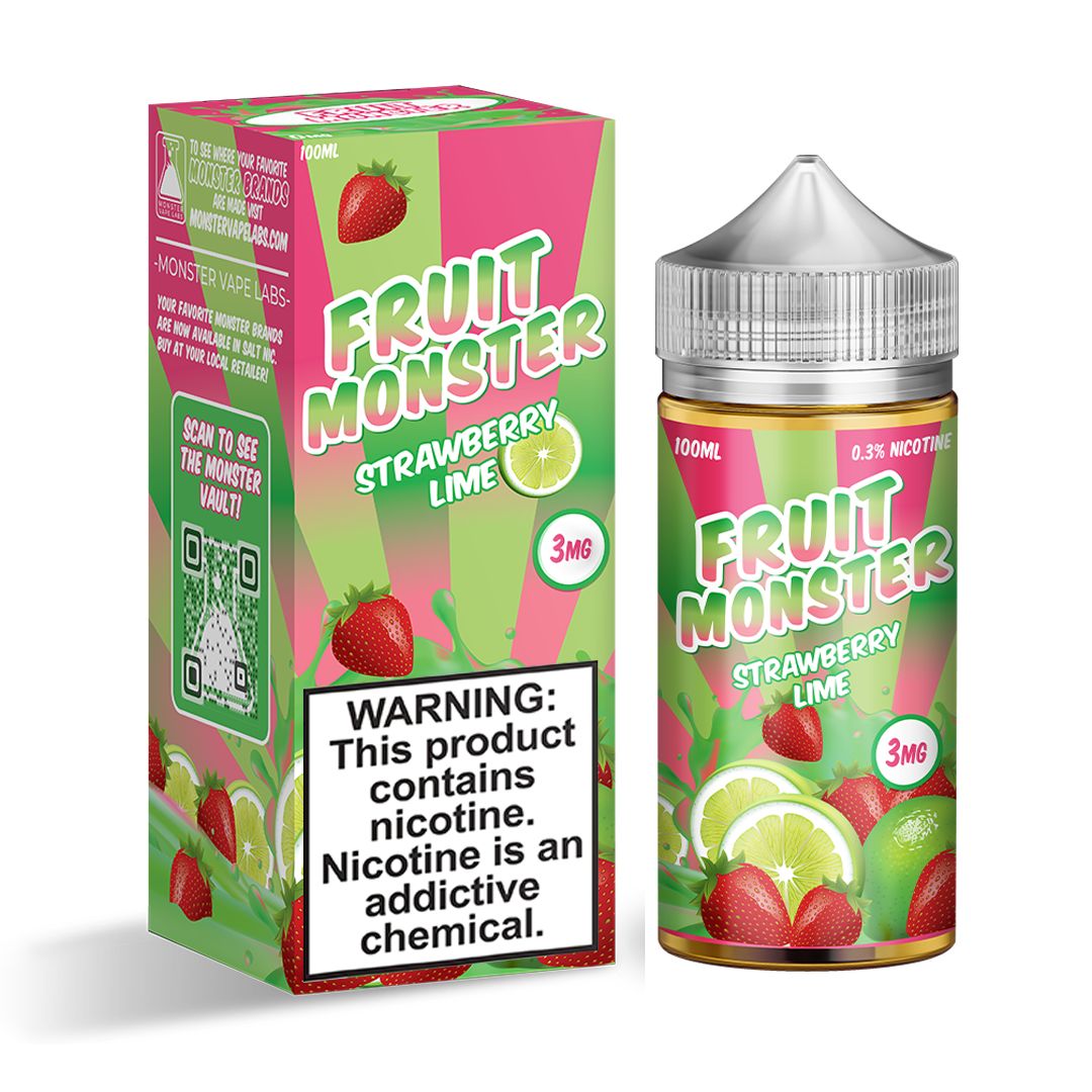 Fruit Monster Strawberry Lime 100ml, Nicotine: 0mg