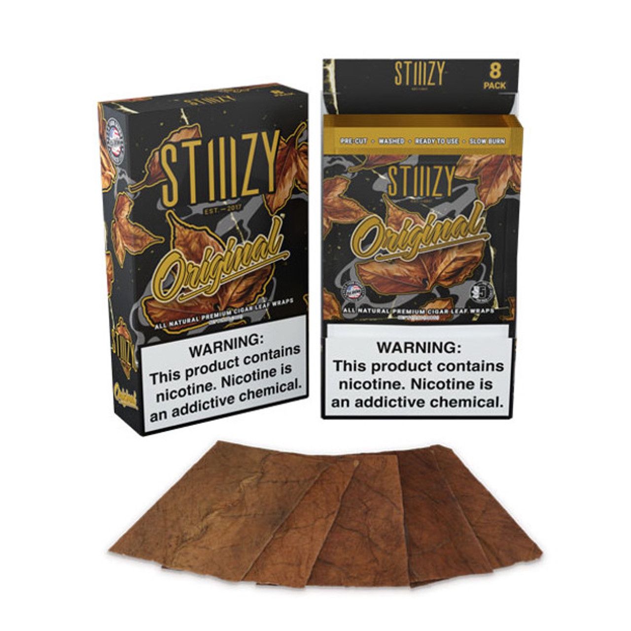 Stiiizy Tobacco Wraps 5pk, Flavor: original