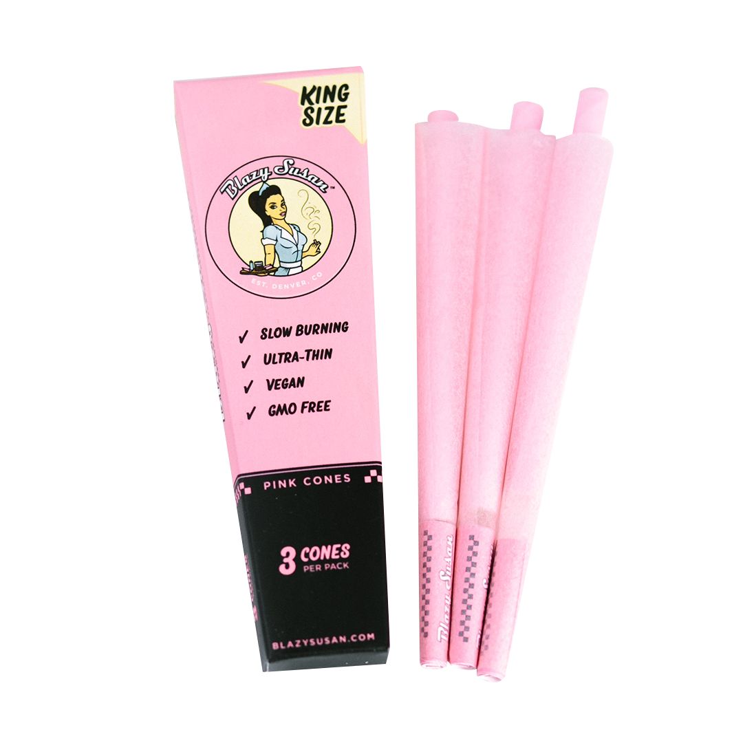 Blazy Susan Pink Cones, Size: king size