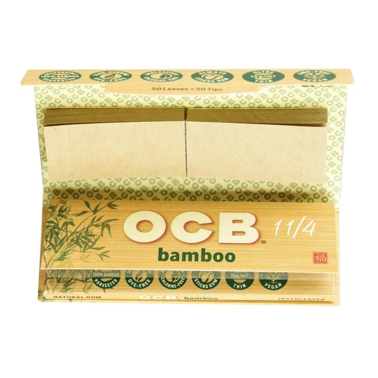 OCB Bambu Rolling Papers With Tips, Size: 1 1/4