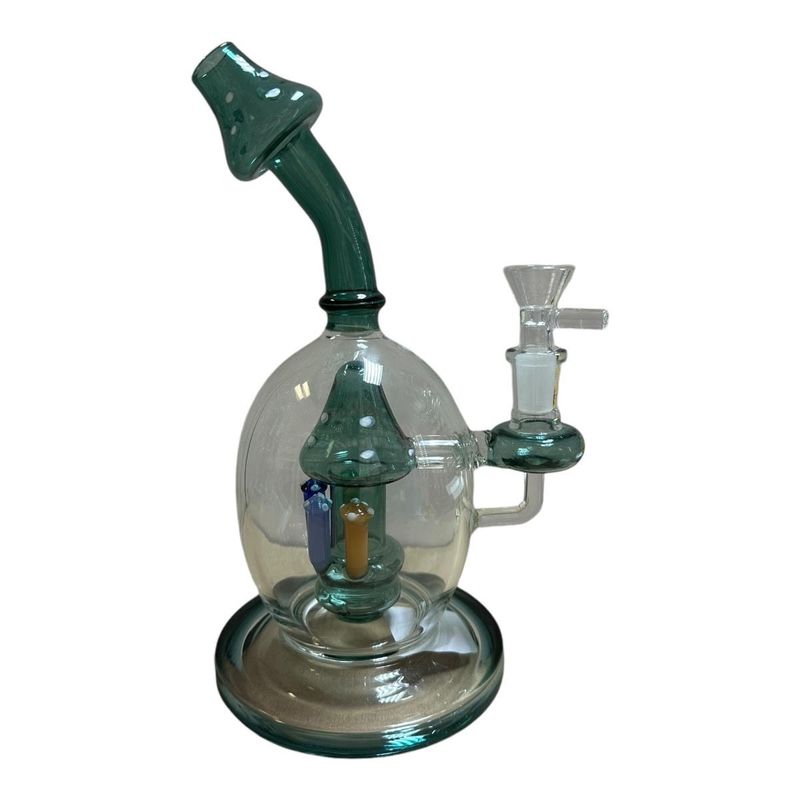 Mushroom Dome Water Pipe 9&quot;, Colour: green