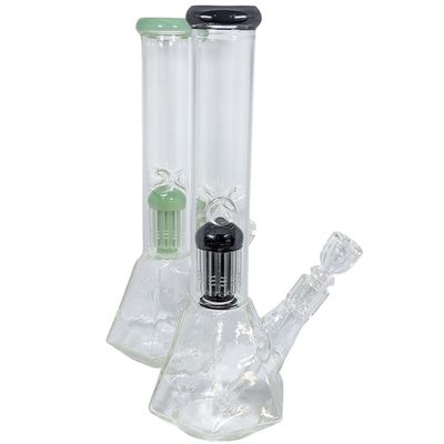 Color Trim Tree Perc Beaker Water Pipe 14&quot;