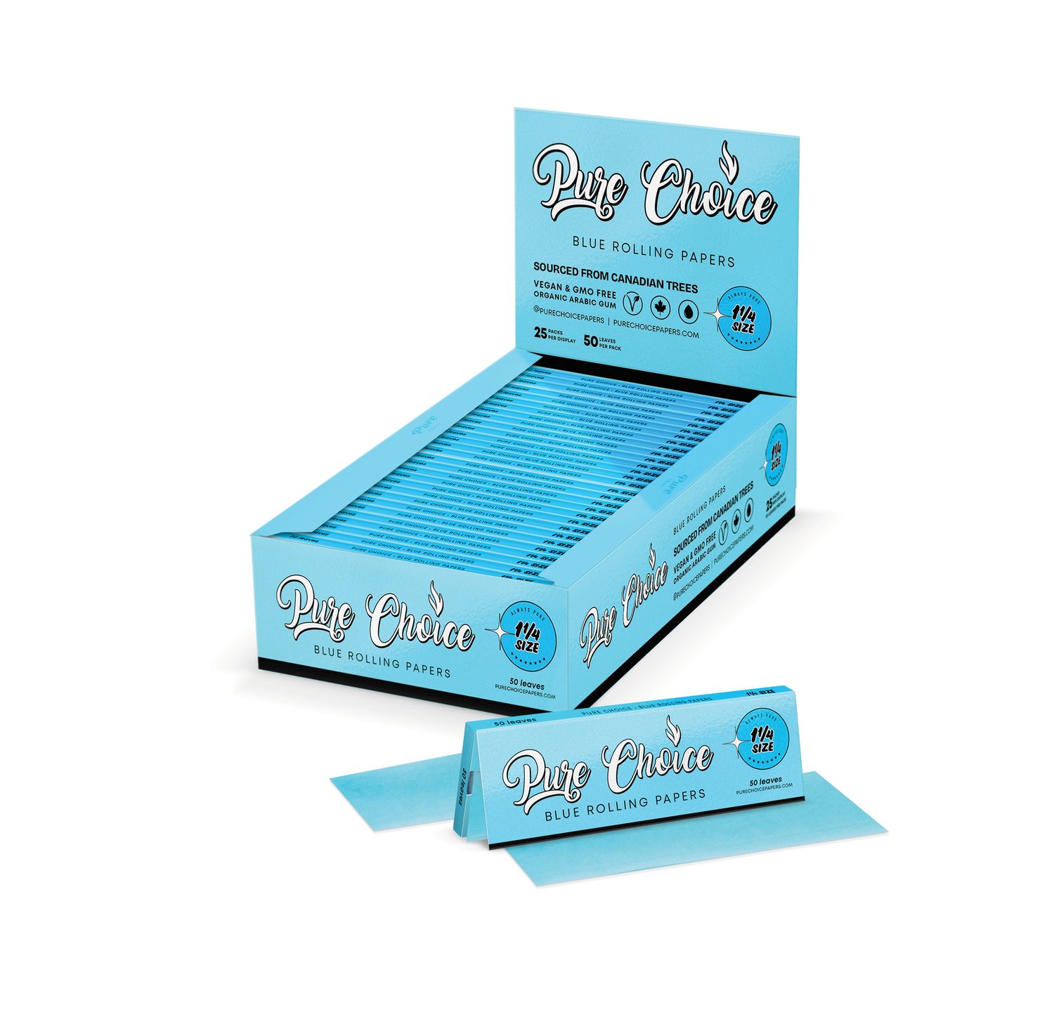 Pure Choice Blue Rolling Papers, Size: 1 1/4