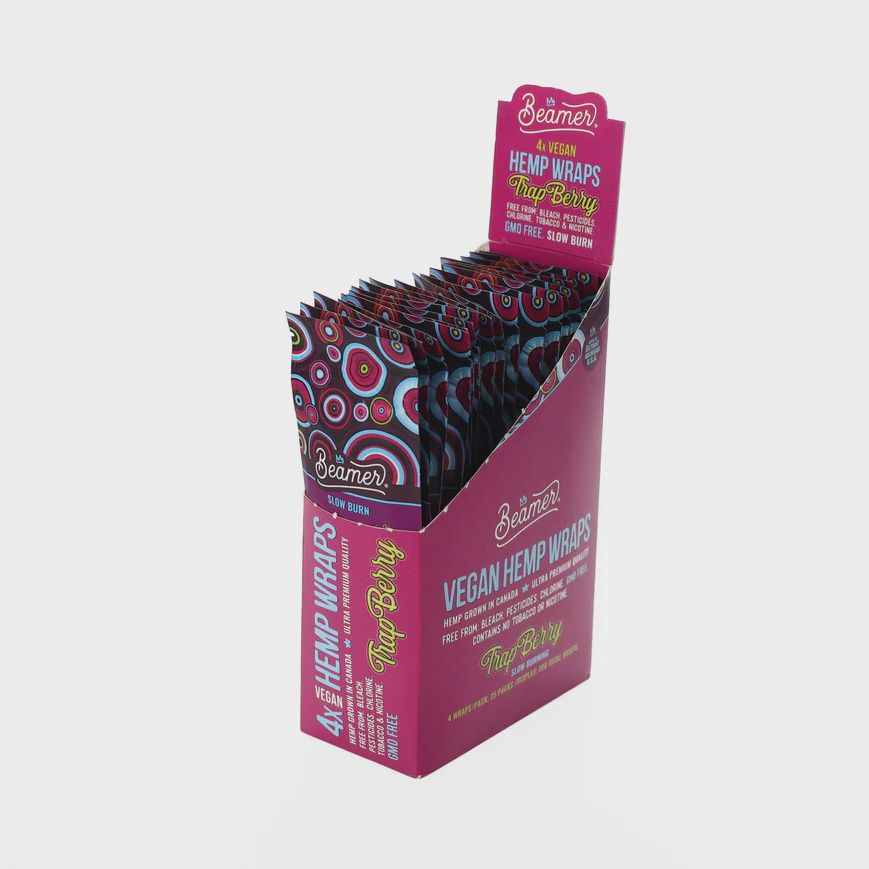 Beamer Flavored Vegan Hemp Wraps 4pk, Flavor: trap berry