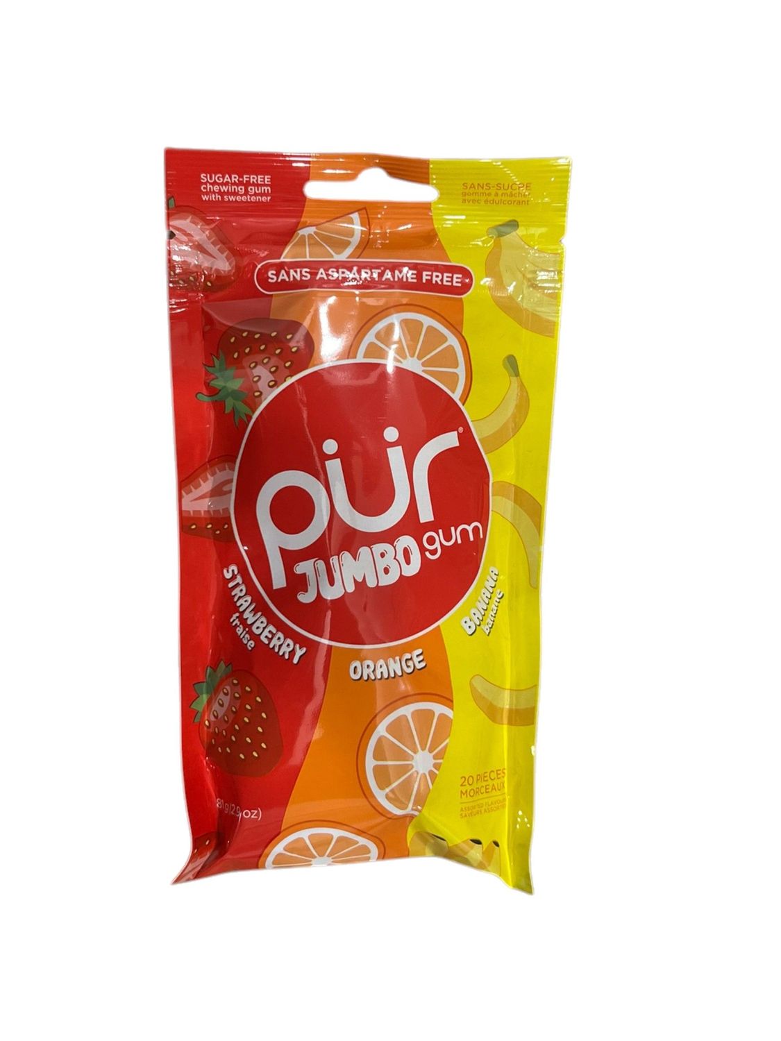 Strawberry, Orange, Banana Jumbo Gum
