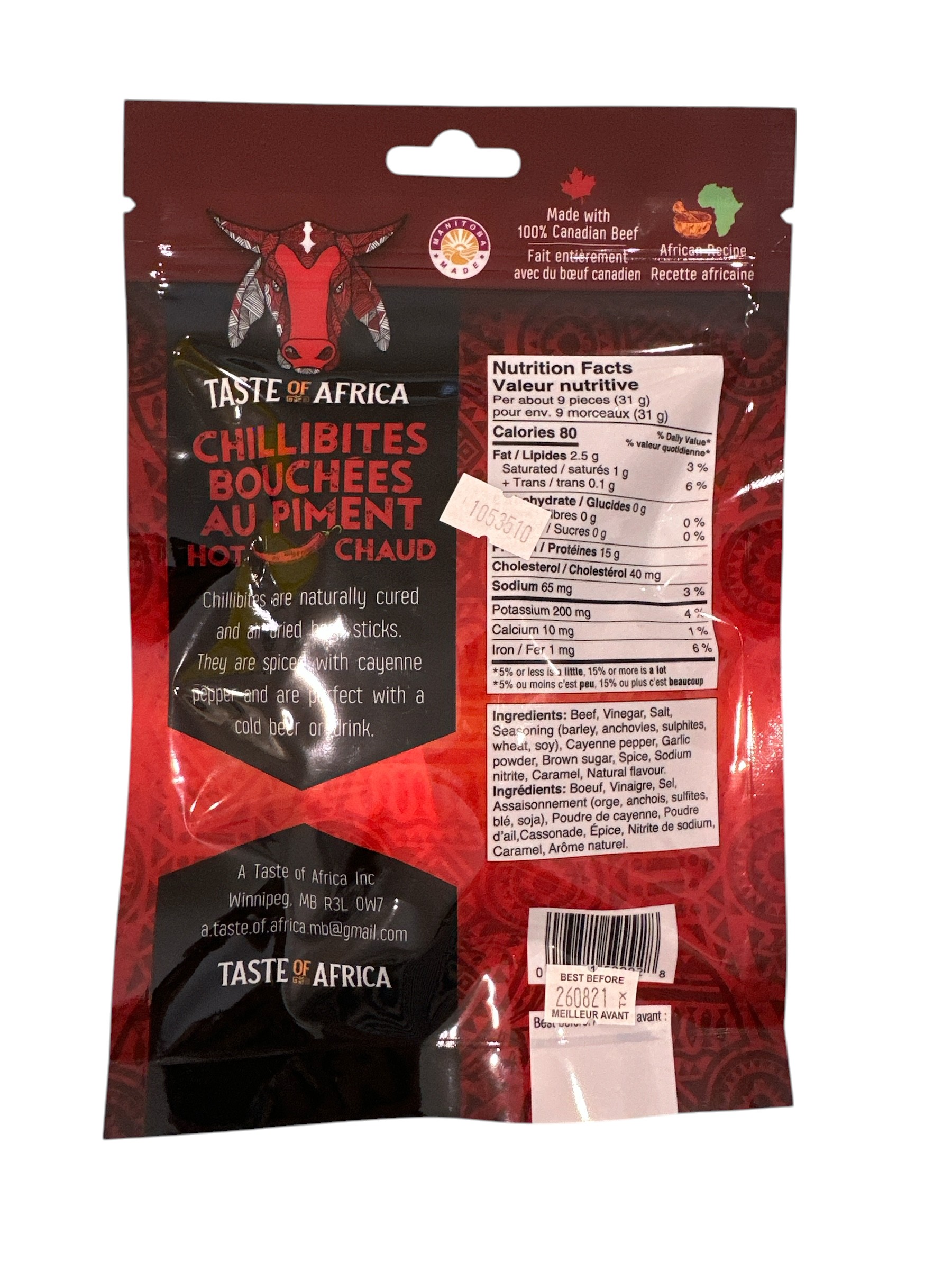 Chilli Bites - African Seasoned Beef Jerkey