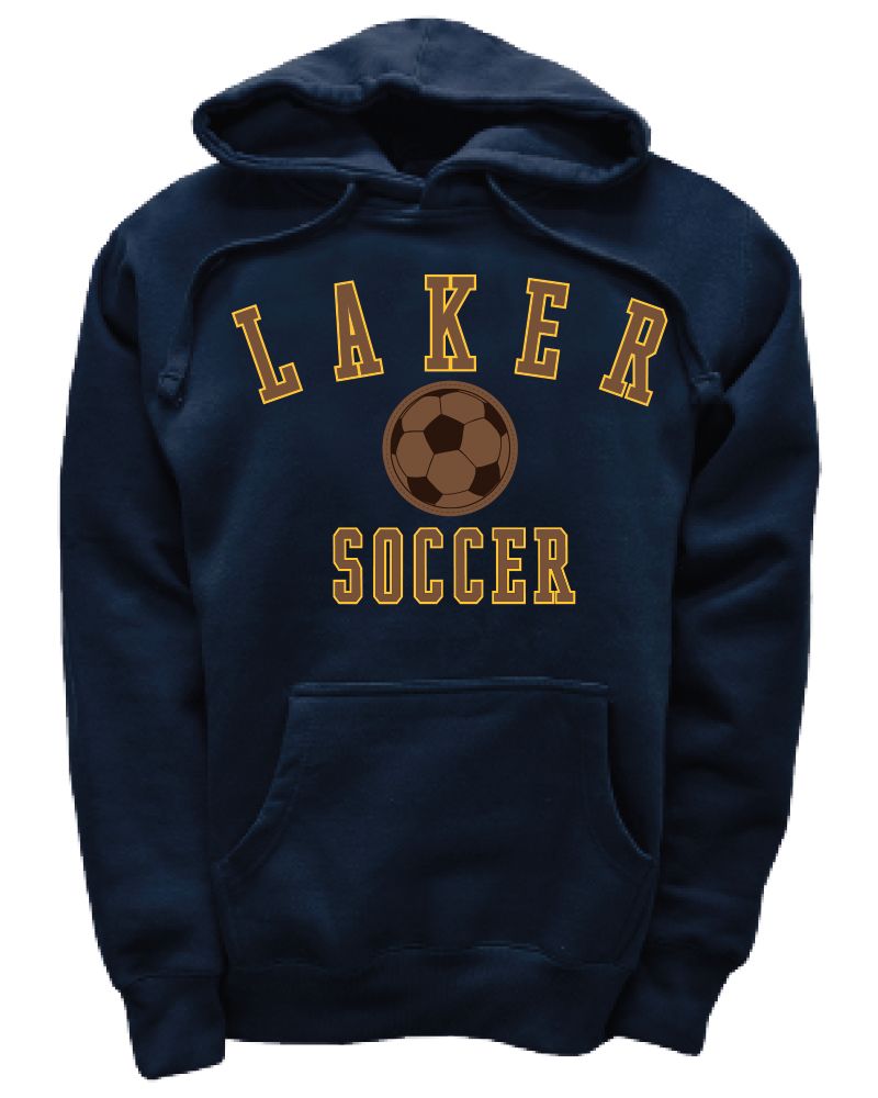 Soccer Athletic Patch Hood, Color: Navy, Size: XS