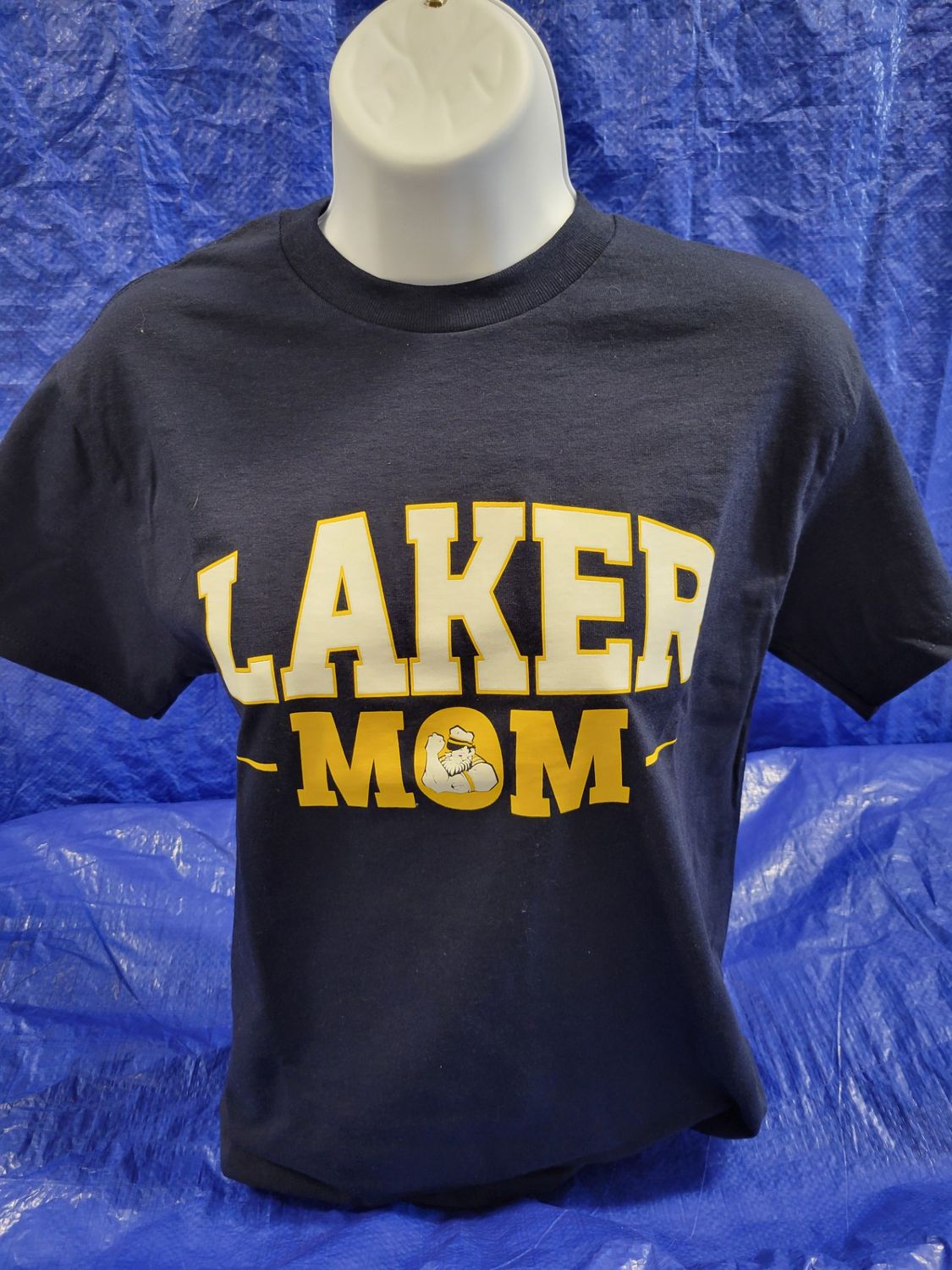 Laker Mom Crew Neck Tee Shirt, Color: Navy, Size: S