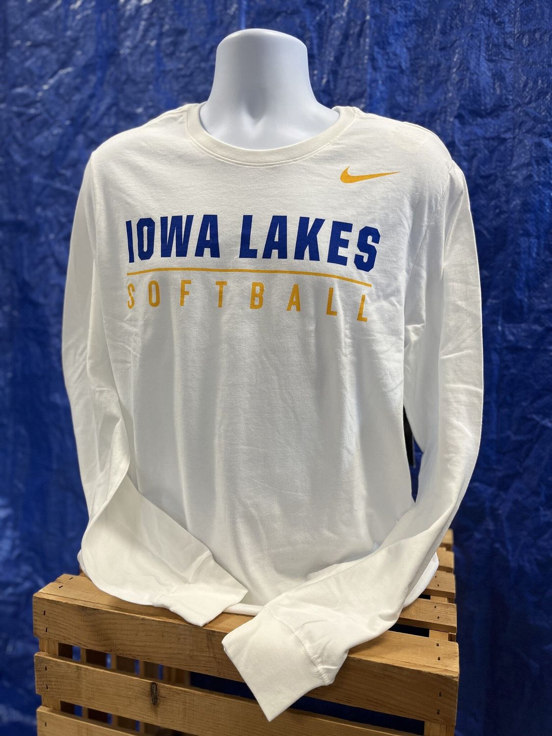 Softball Nike Throwback Logo White Long Sleeve Tee 2X