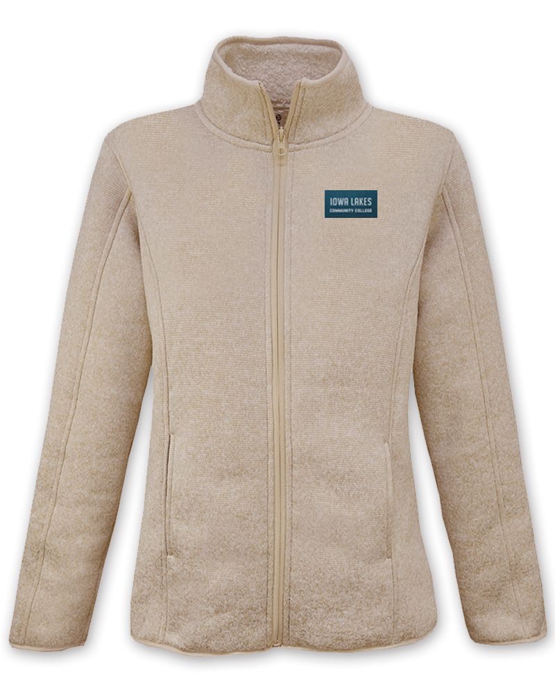 Victoria Full Zip Jacket - Iowa Lakes Community College, Color: Oatmeal, Size: S, Type: Full Zip Jacket
