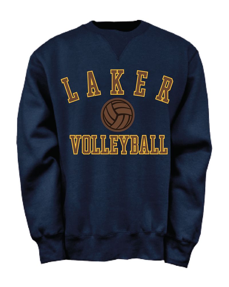 Volleyball Athletic Patch Crew, Color: Navy, Size: XS