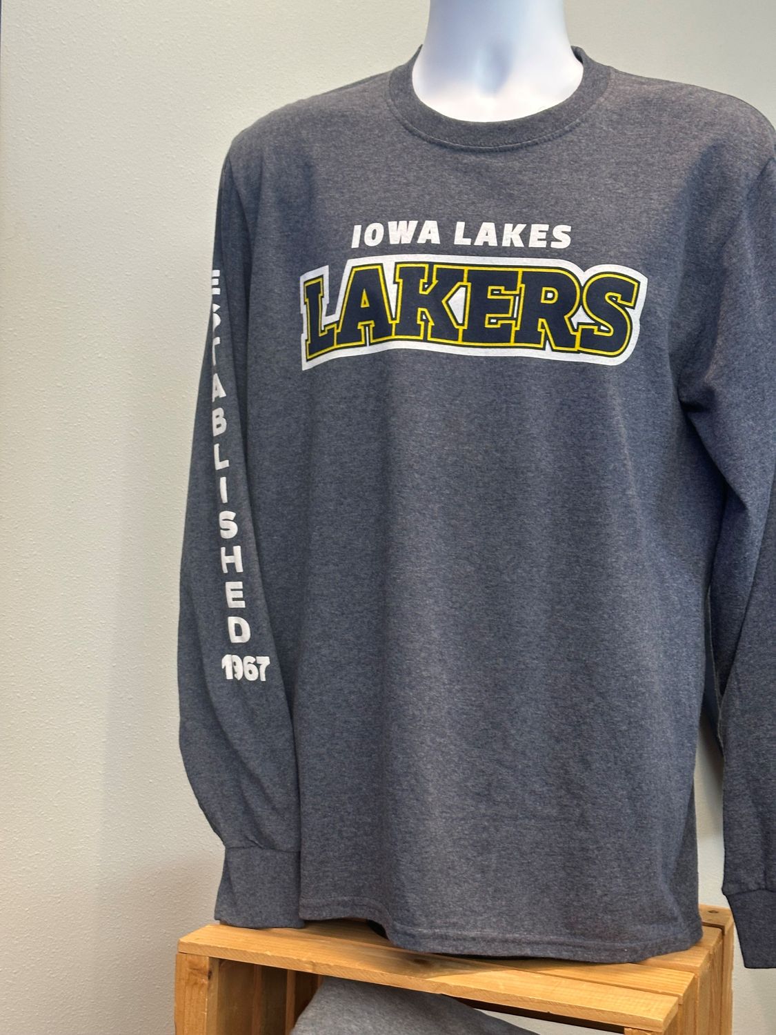 Center Iowa Lakes Lakers/Right Arm Est. 1967 Heather Blue