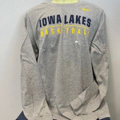 Basketball Nike LS Tee Navy/Gold Throwback Logo, Color: Grey, Size: XL