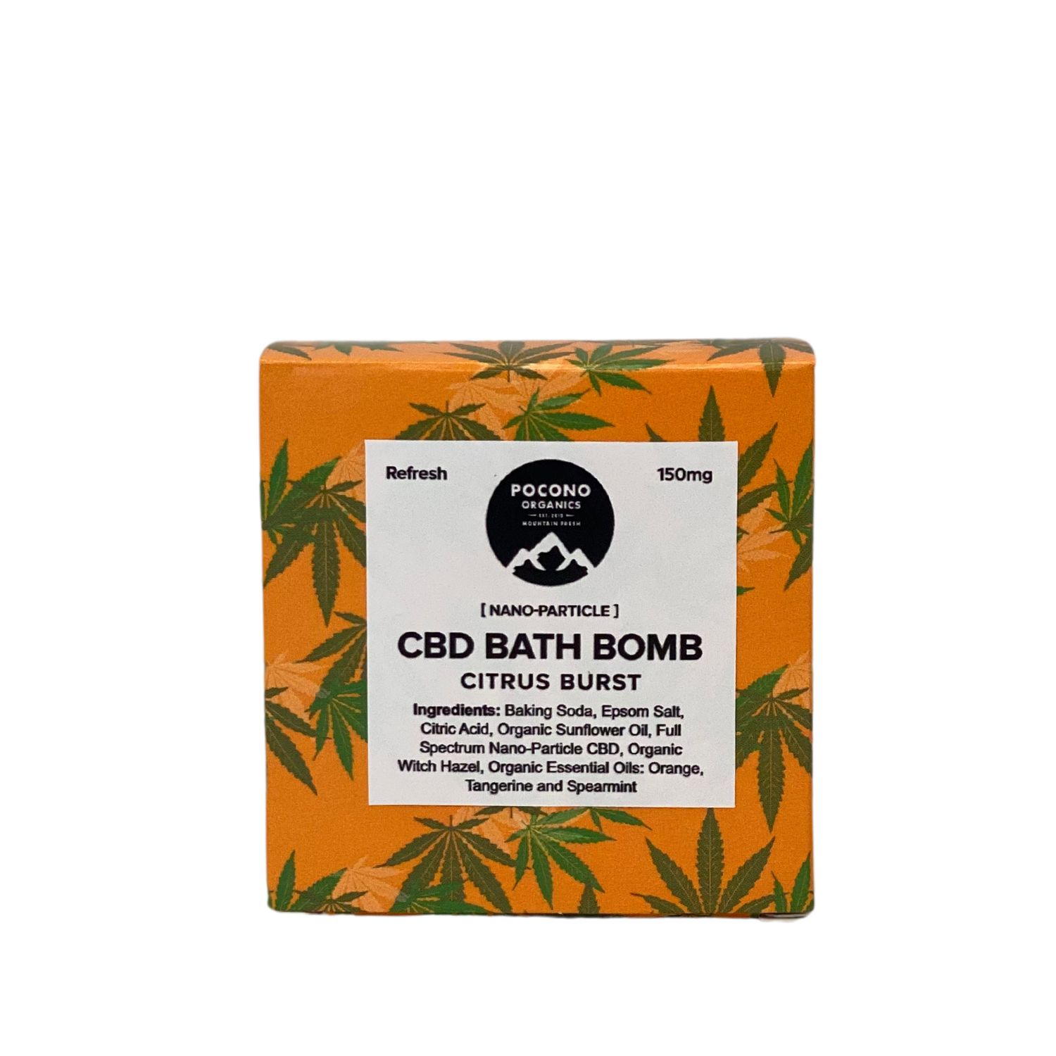 150mg Nano-Particle Bath Bomb, scent: Refresh - Citrus Burst