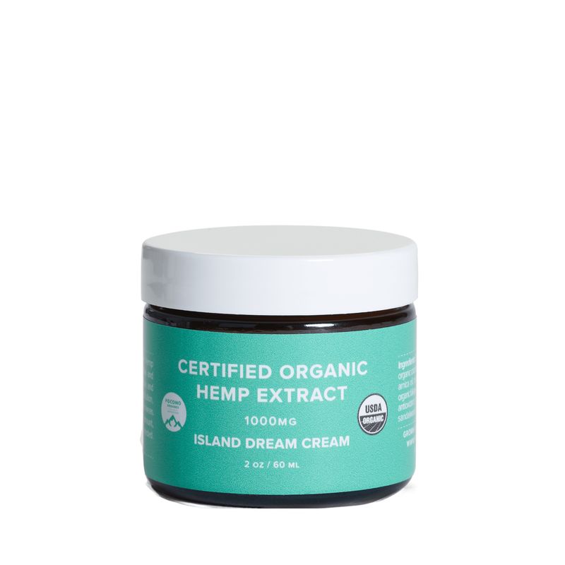 1000mg Certified Organic Cream - Island Dream Cream, scent: Island Cream