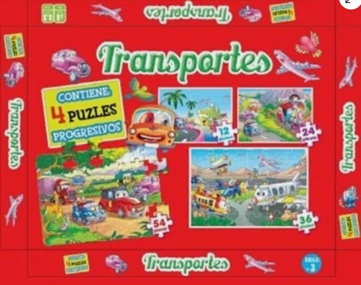 Transportes - 4 puzles progresivos