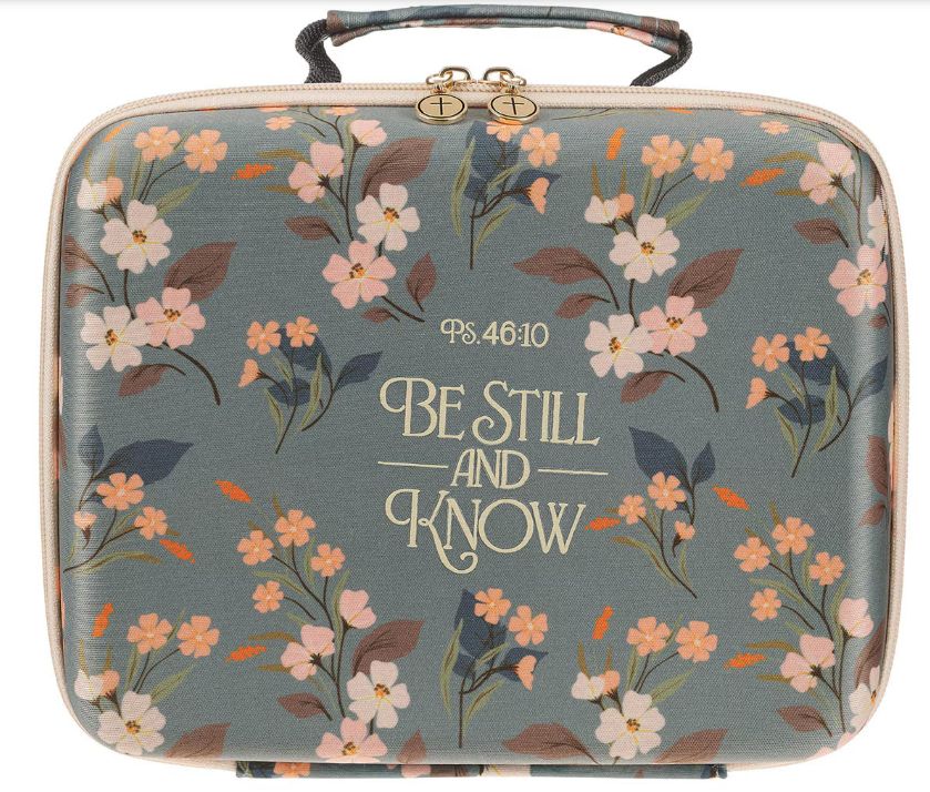 Bible Cover - Be Still and Know - Medium Floreada