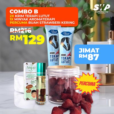 (BUNDLE)(2 SET) ZIHNY HERBS LOSYEN SERAI &amp; MINYAK AROMATERAPI FREE DRIED STARWBERRY PREMIUM