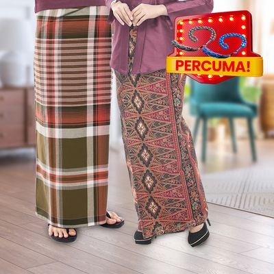 (KOMBO) KAIN PELIKAT &amp; KAIN BATIK PERCUMA (2 SET) TASBIH 33 BIJI
