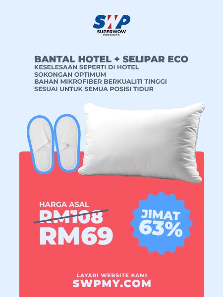 MICROFIBRE HOTEL PILLOW FREE ECO HOTEL SLIPPER