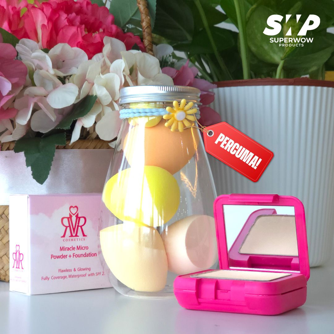 (BUNDLE) RVR MICRO POWDER + FOUNDATION - IVORY PERCUMA SPAN MEKAP