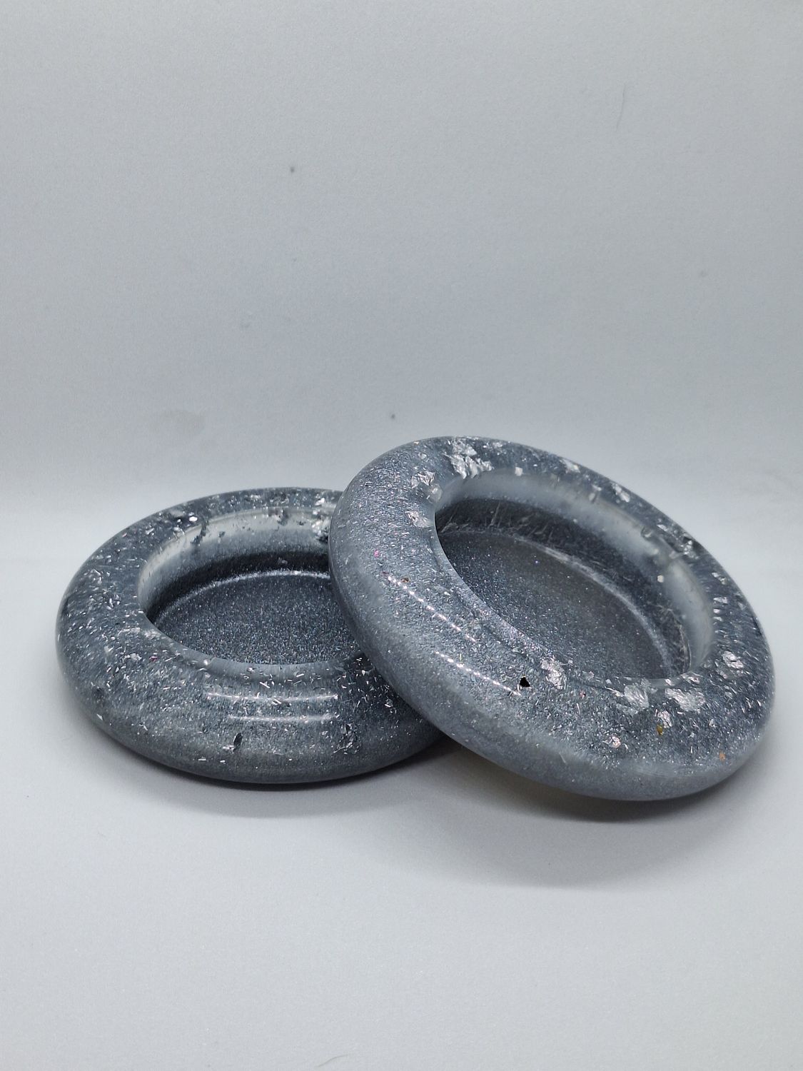 Round Candle Holder Silver (Set of 2)