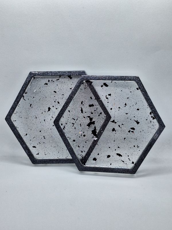 Speckled Coaster with Graphite edge (Set of 4)