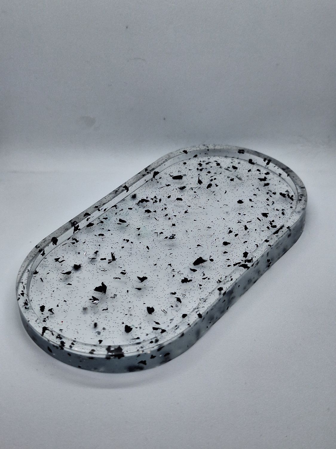 Black Speckled Trinket Tray