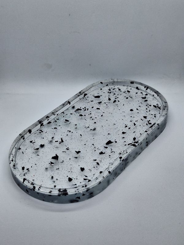 Black Speckled Trinket Tray