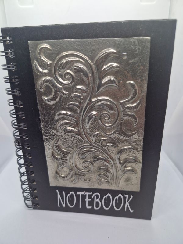 Notebook with Pewter Vine Pattern