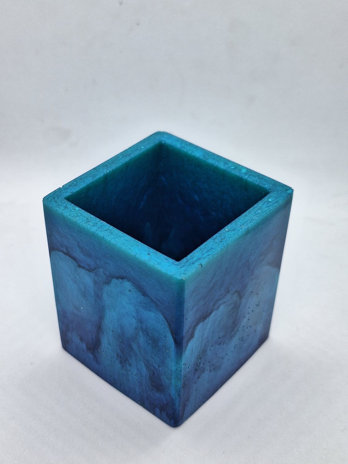 Blue Resin Pencil Holder