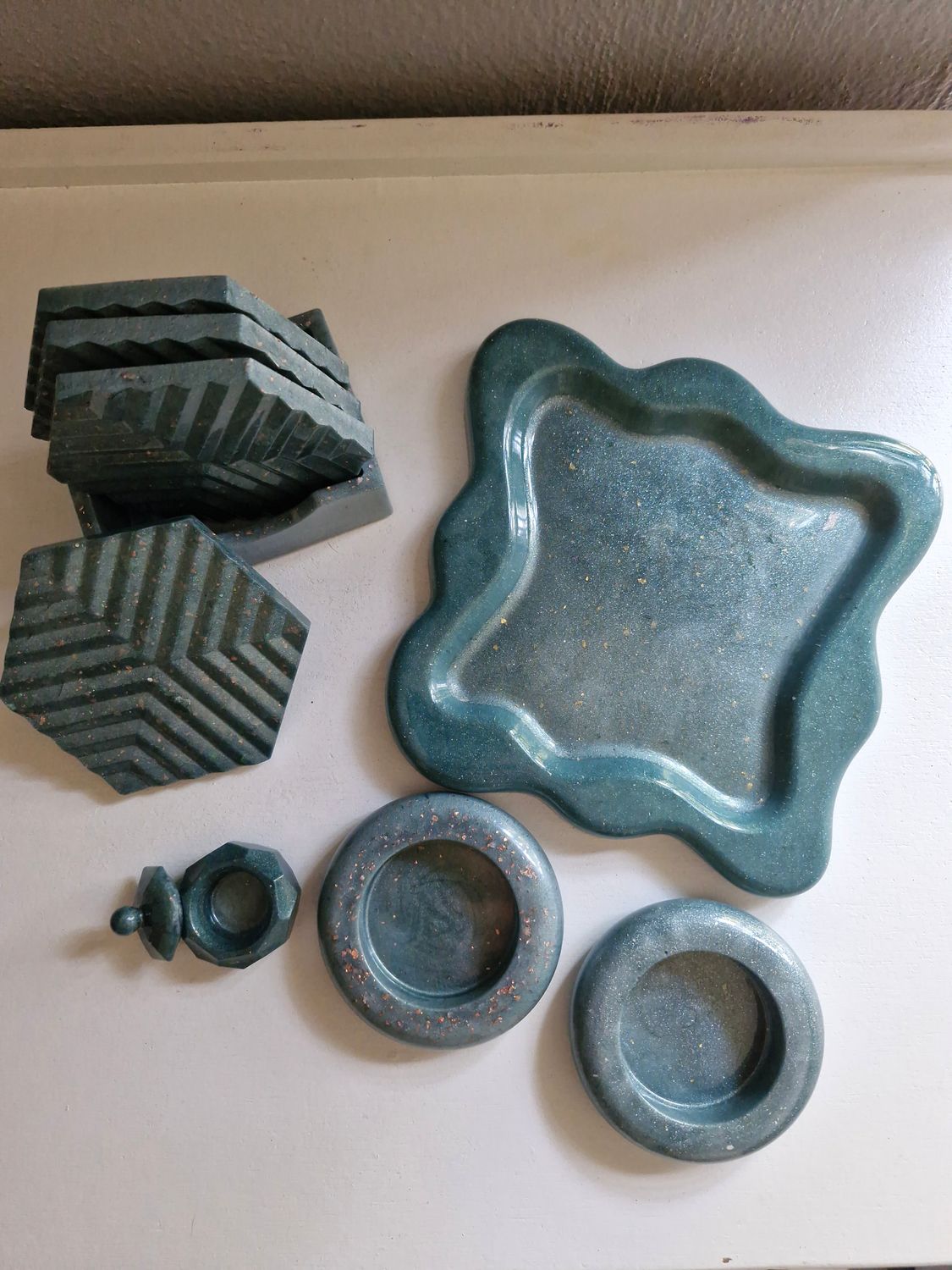 Gold Speckled Sage set