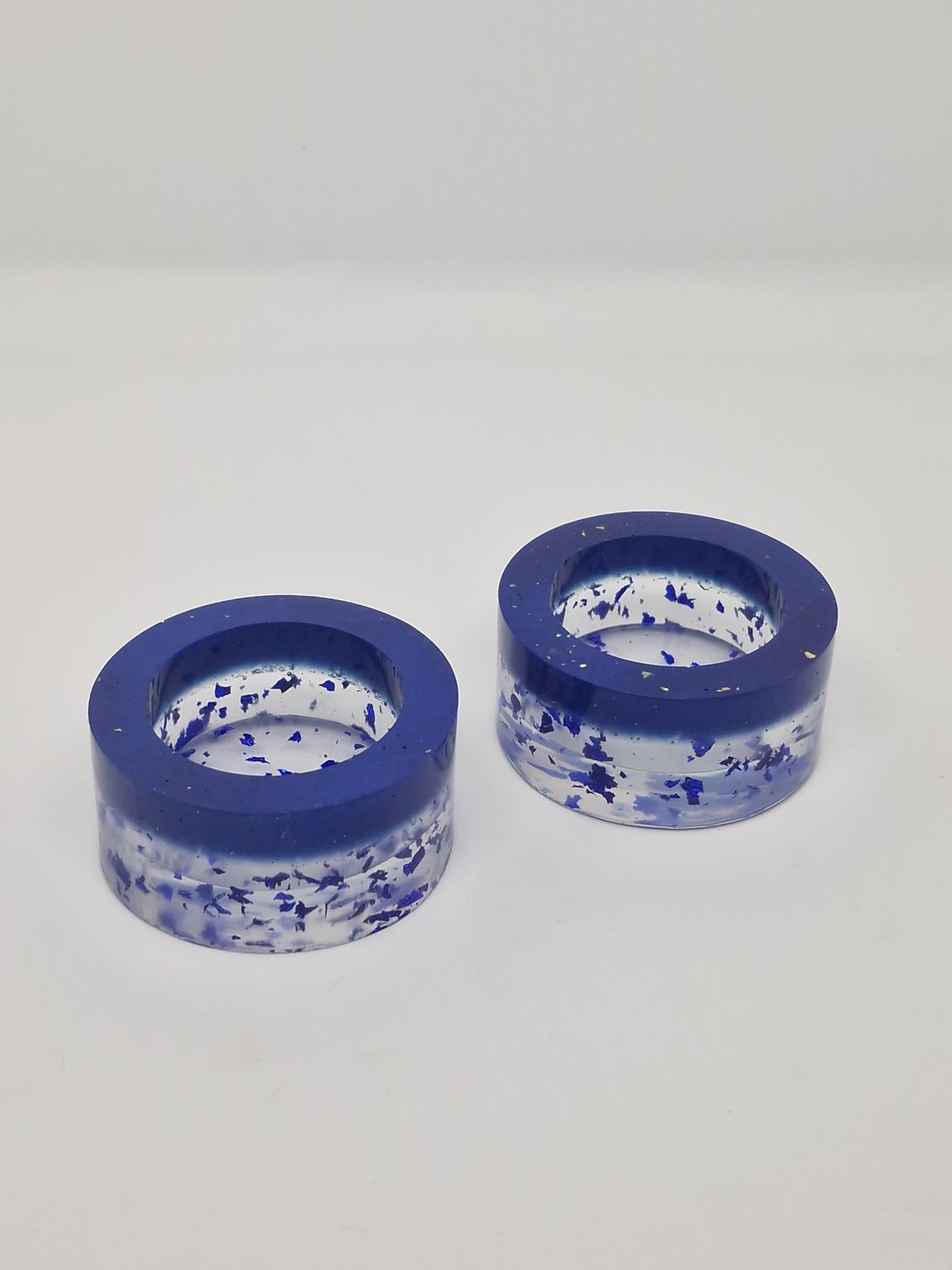 Blue Speckle Candle Holder (Set of 2)