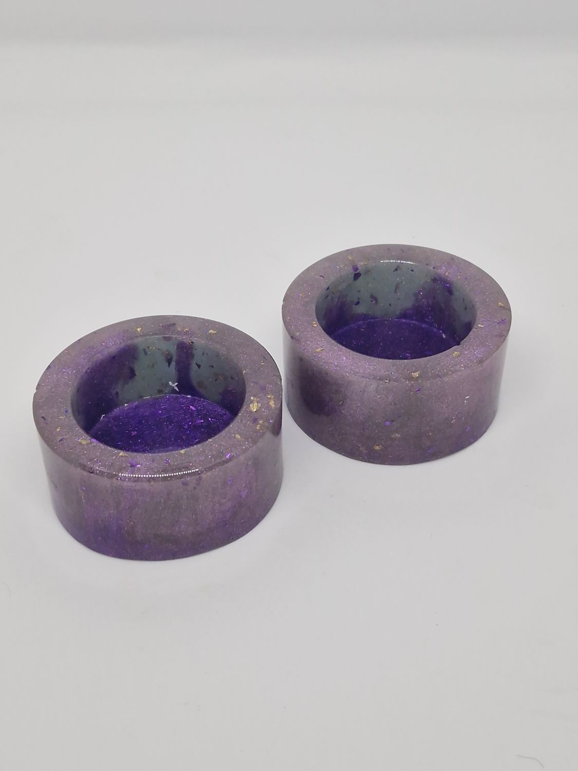 Purple shimmer candle holder (Set of 2)