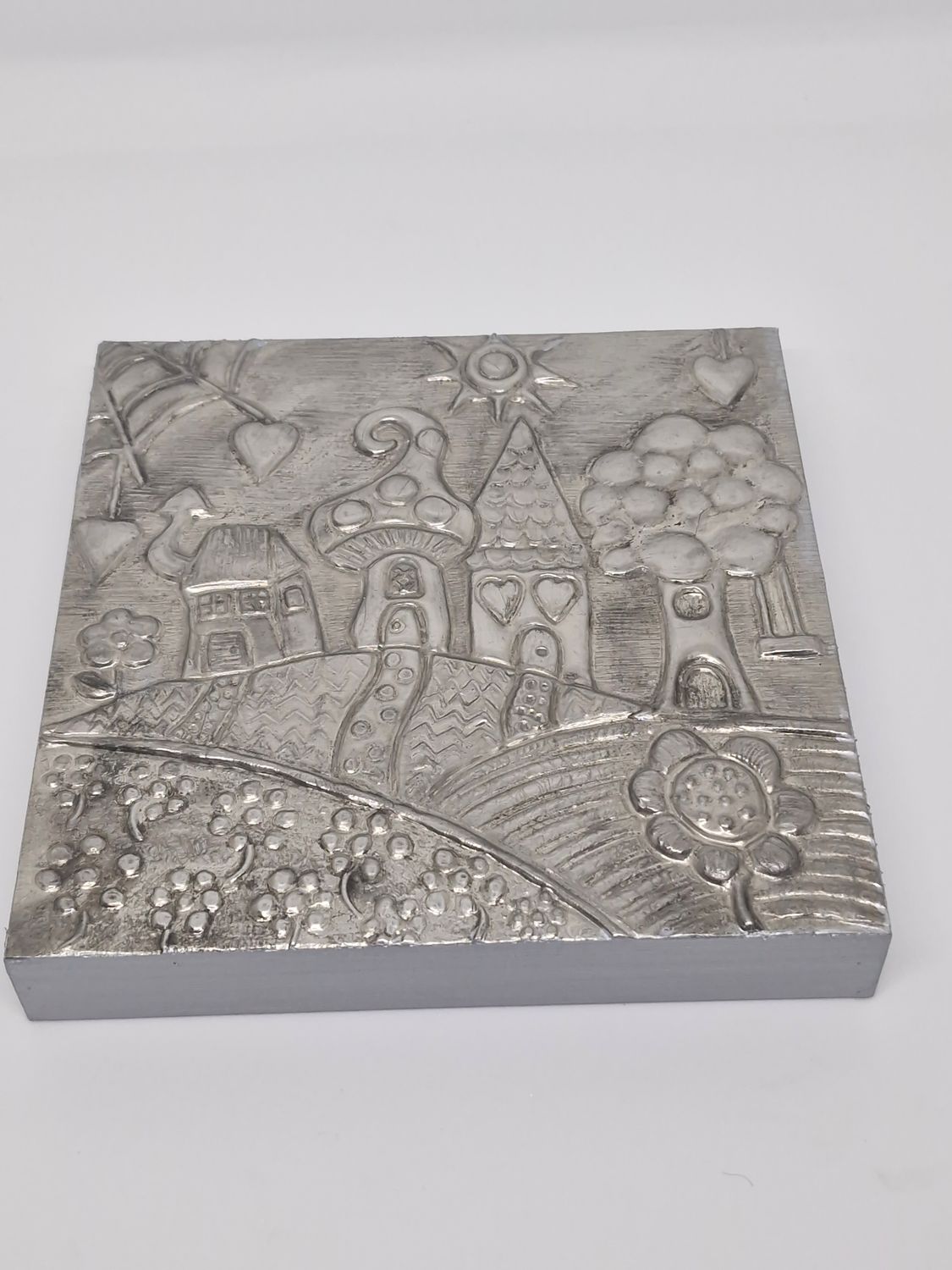 Gnome Village Pewter Wall Hanging