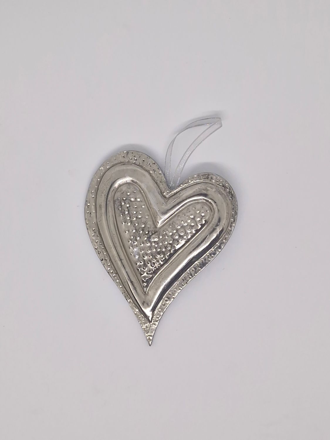 Heart Shaped Pewter Decoration