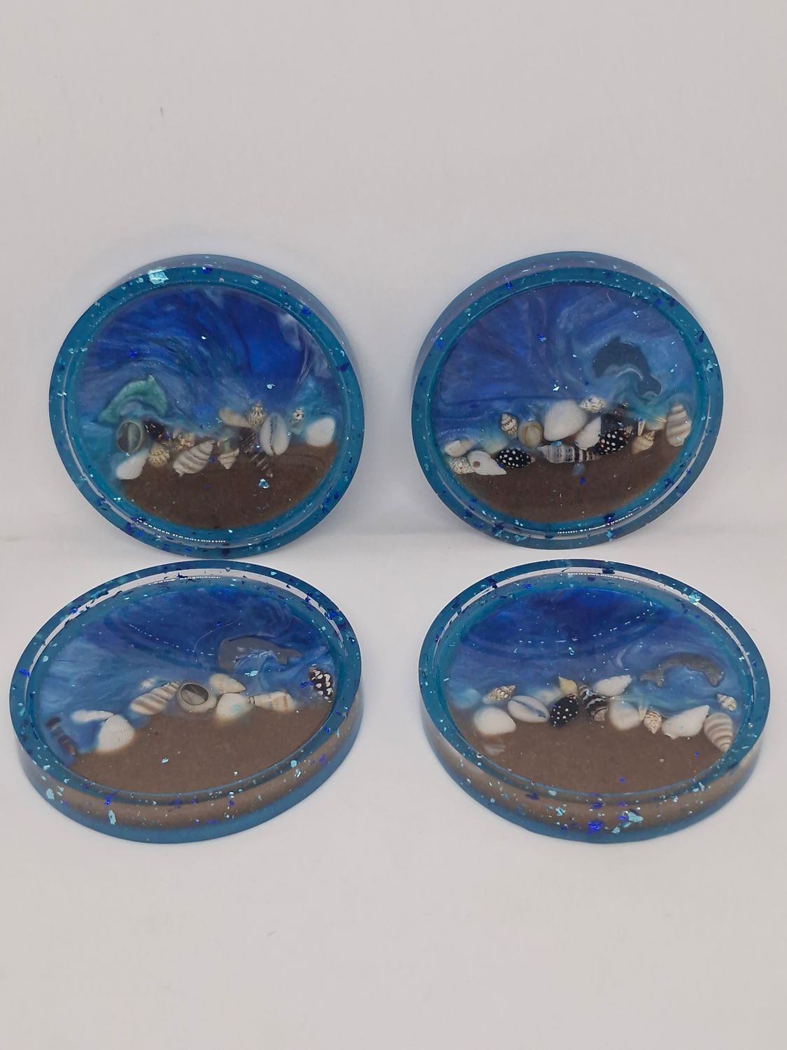 Round Resin Beach Coasters (Set of 4)