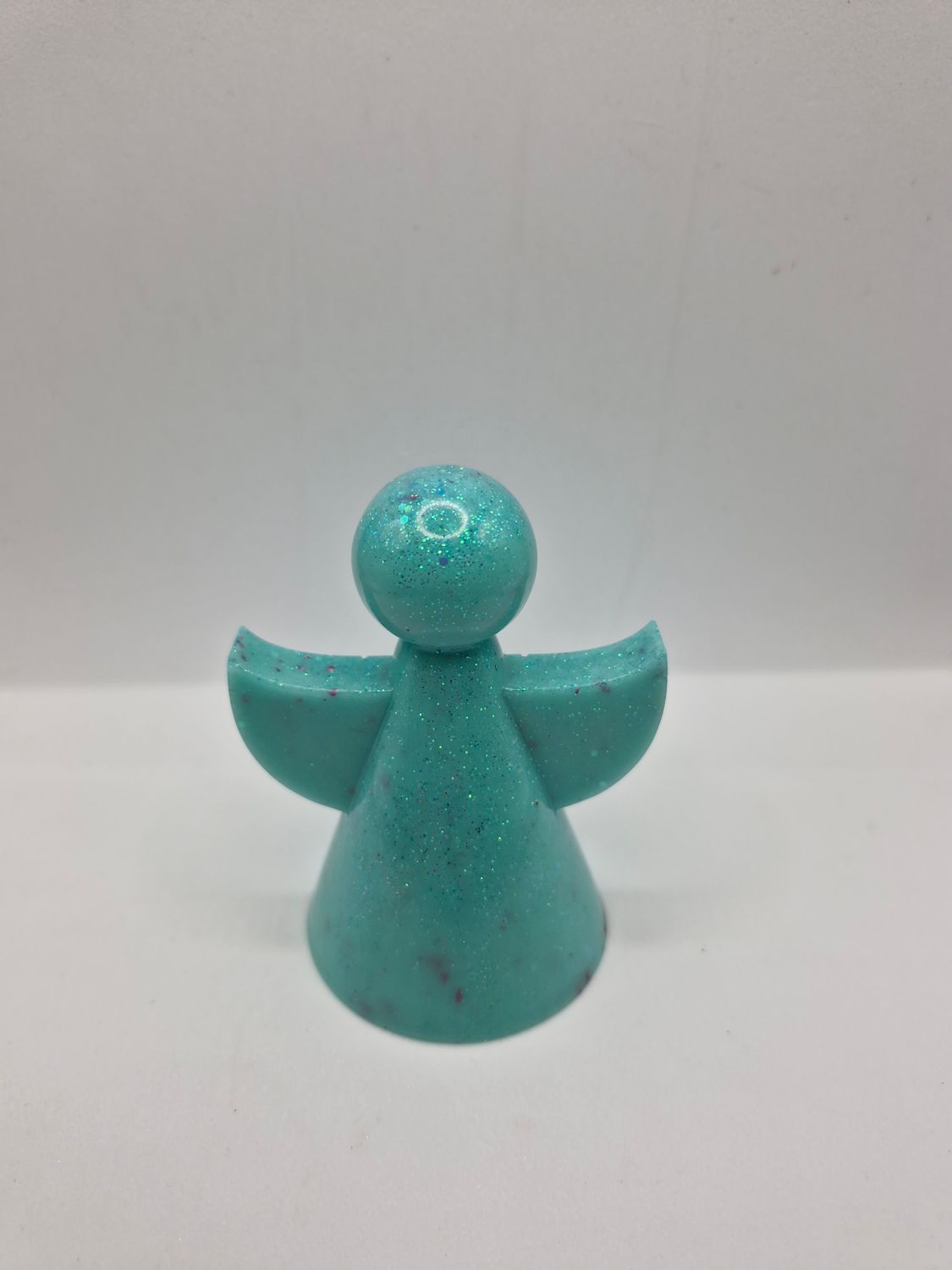 Mint Glitter Resin Angel